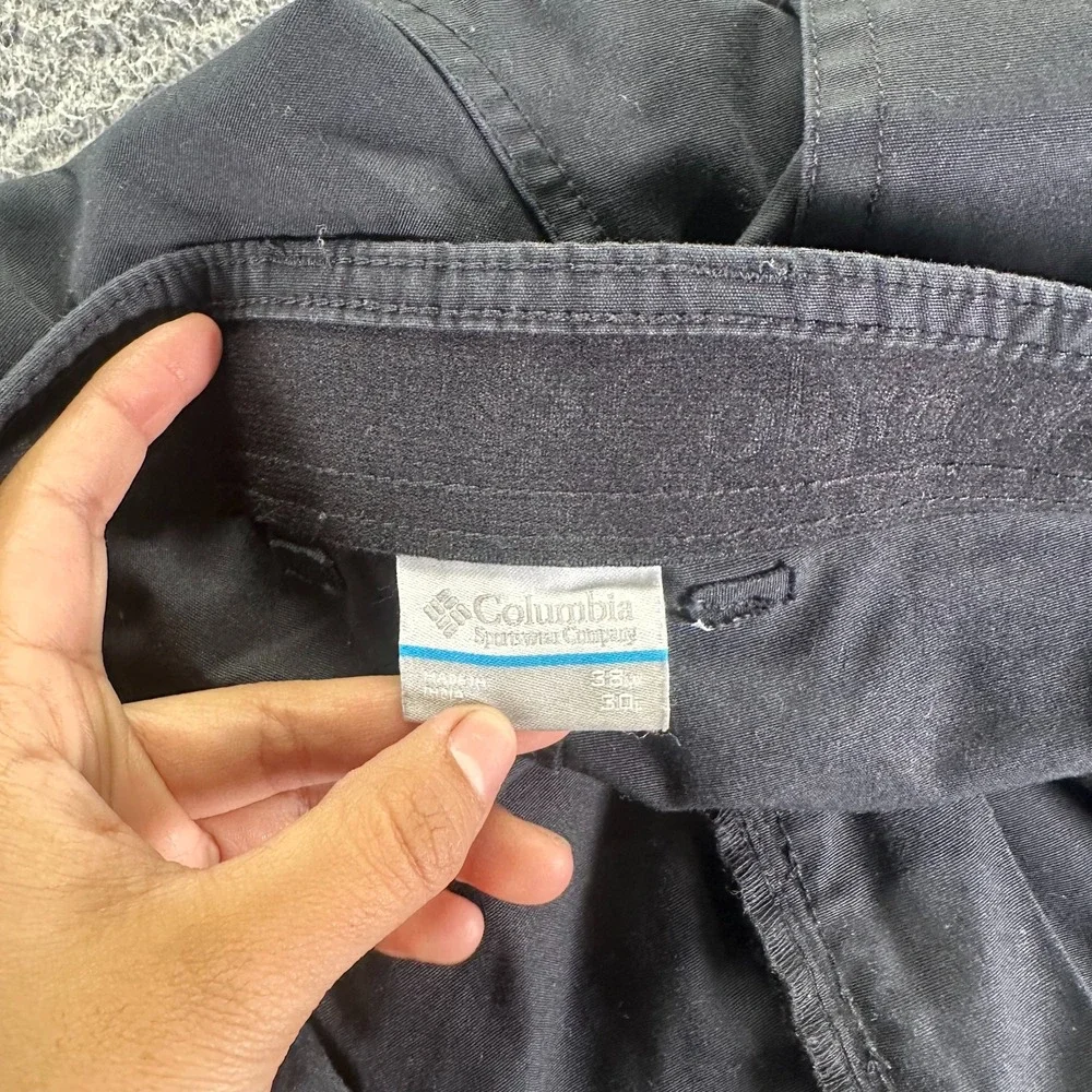 Columbia Cobble Creek Pant Men 38x30 Black Cotton Chino Classic Workwear Utility
